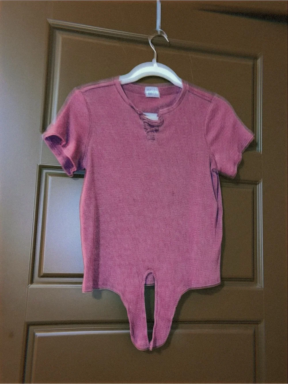 Kids Pink Distressed One-Piece Bodysuit